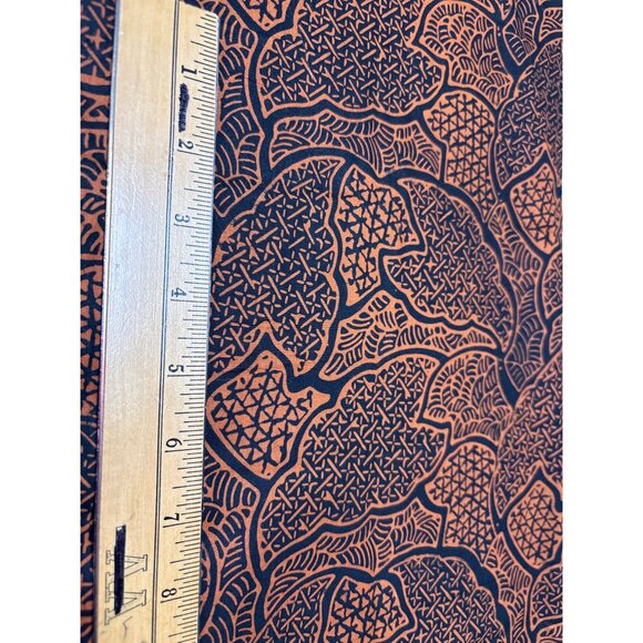 African-Inspired Geometric Print Fabric 18x20" Vibrant Orange & Black Design Cra - Picture 2 of 4